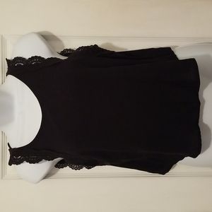 Lush black tank with lace detail